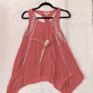 😎2 for $17😎 Embellished Coral Tank Blouse/Tunic